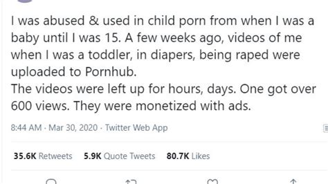Pornhub nireklamo sa rape, child exploitation .